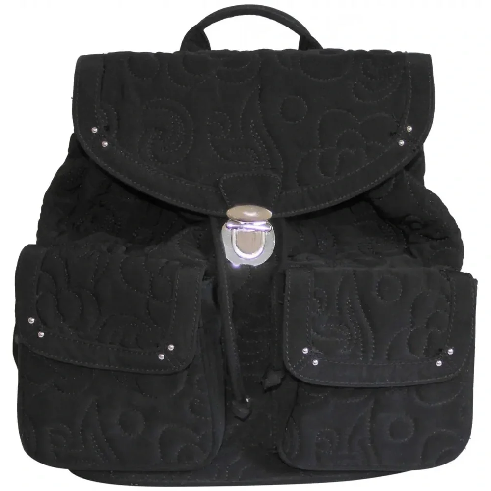 VERA BRADLEY Elegant Black Quilted Backpack PERFECT